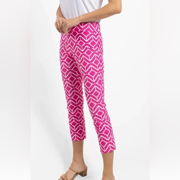 Jude Connolly Lucia Sail Pants Geo Stretch Coral Size Small Cropped Retro - Picture 7 of 7